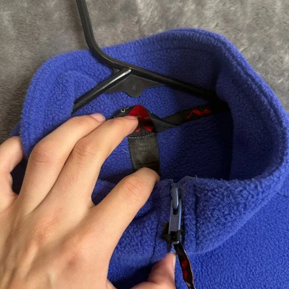 L.L. Bean Outdoors Blue Fleece Full Zip Long Sleeve Turtle Neck Sweater Small - Picture 7 of 8